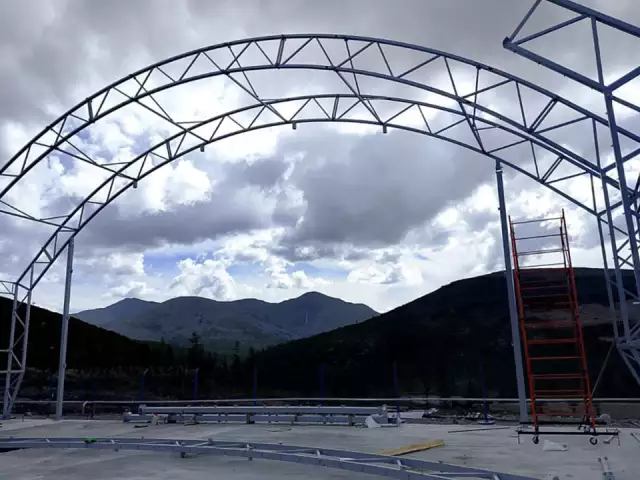 Каркасно-тентовый ангар с модульным помещением внутри, фото 4