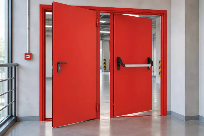 Двустворчатая противопожарная дверь DoorHan с системой антипаника