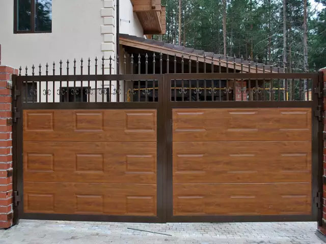 Распашные ворота из сэндвич-панелей DoorHan премиального дизайна, фото 2