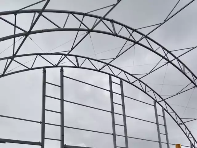 Каркасно-тентовый ангар с модульным помещением внутри, фото 12