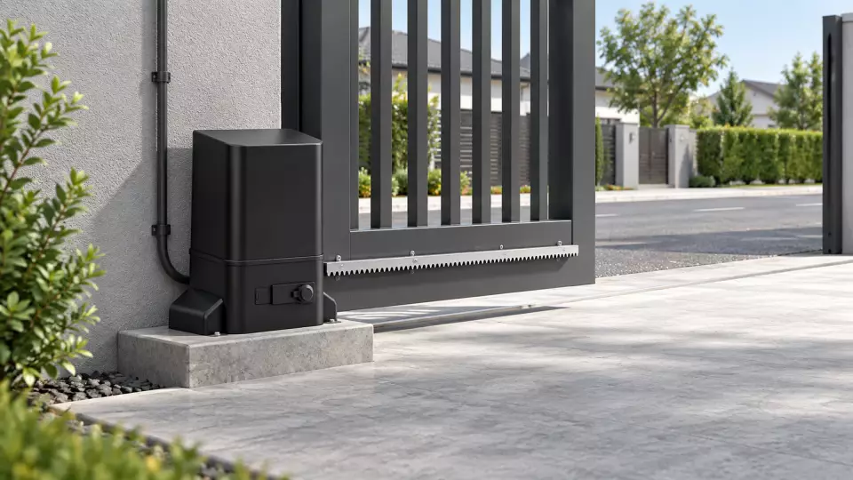 Привод DoorHan SLIDING-1300PRO с зубчатой рейкой внутри участка