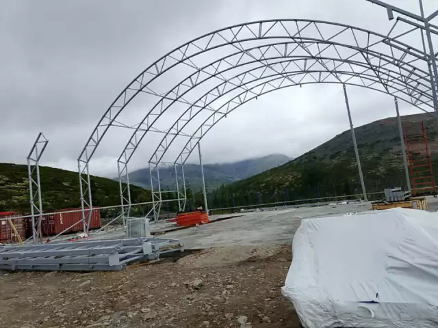 Каркасно-тентовый ангар с модульным помещением внутри, фото 6