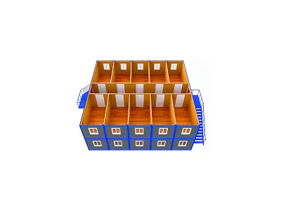 Типовая компоновка модульного здания 483,2 м²
