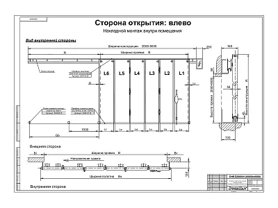 Схема открывания в одну сторону