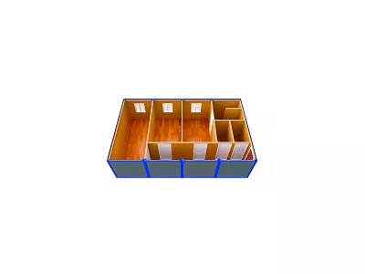 Типовая компоновка модульного здания 76,8 м²